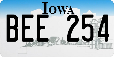 IA license plate BEE254