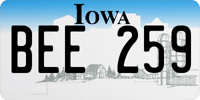 IA license plate BEE259