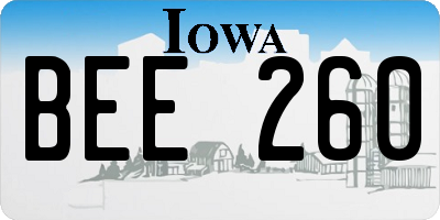 IA license plate BEE260