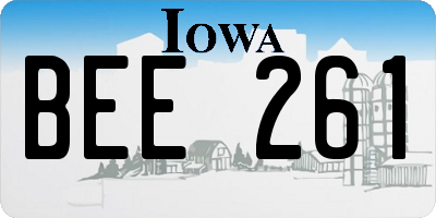 IA license plate BEE261