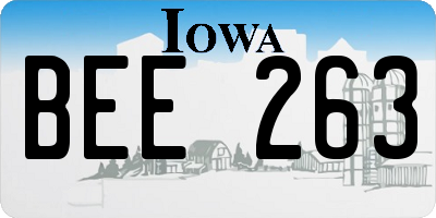 IA license plate BEE263