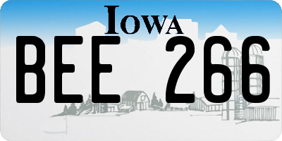 IA license plate BEE266