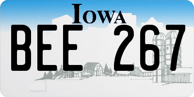 IA license plate BEE267