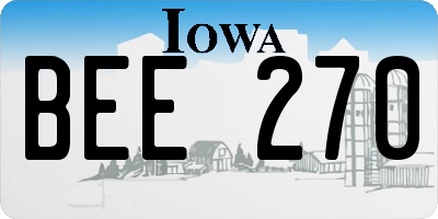 IA license plate BEE270