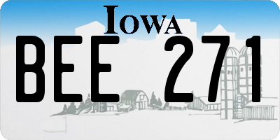 IA license plate BEE271