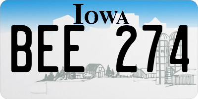 IA license plate BEE274