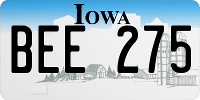 IA license plate BEE275