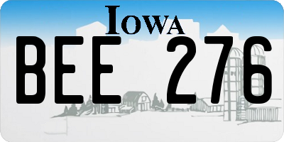 IA license plate BEE276