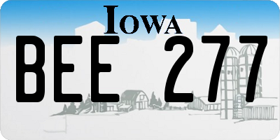 IA license plate BEE277