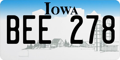 IA license plate BEE278