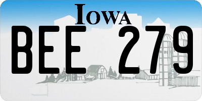 IA license plate BEE279
