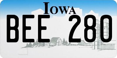 IA license plate BEE280