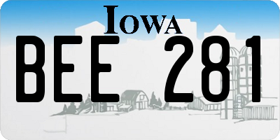IA license plate BEE281