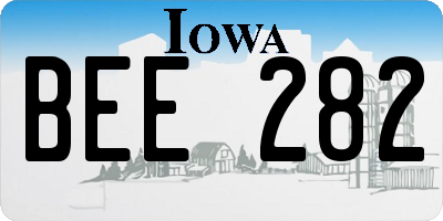 IA license plate BEE282