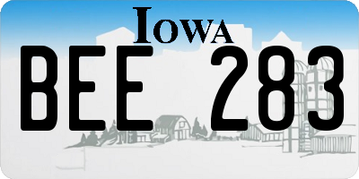 IA license plate BEE283