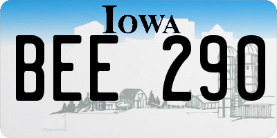IA license plate BEE290