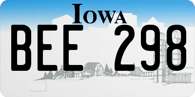 IA license plate BEE298