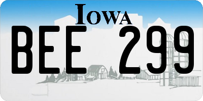 IA license plate BEE299