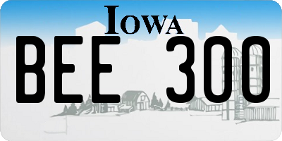 IA license plate BEE300