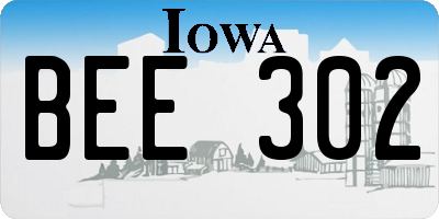 IA license plate BEE302