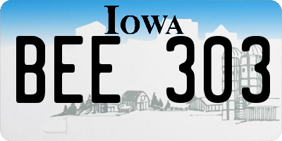 IA license plate BEE303