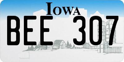 IA license plate BEE307