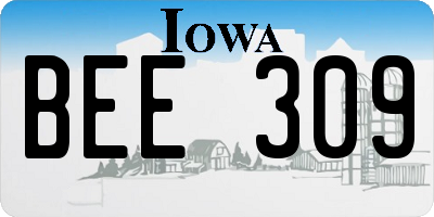 IA license plate BEE309