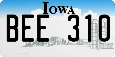 IA license plate BEE310