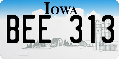 IA license plate BEE313