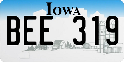IA license plate BEE319