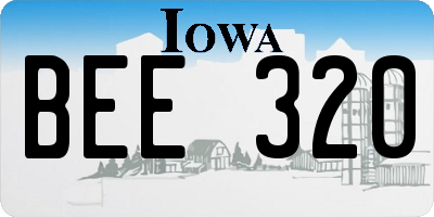 IA license plate BEE320