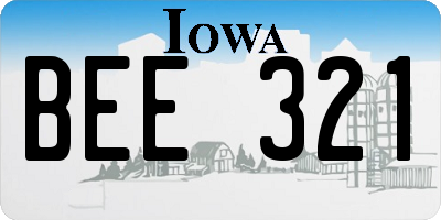 IA license plate BEE321