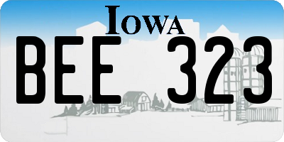 IA license plate BEE323