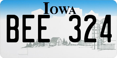 IA license plate BEE324
