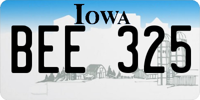 IA license plate BEE325