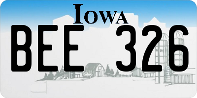 IA license plate BEE326