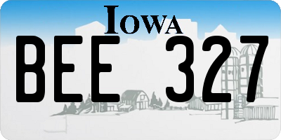 IA license plate BEE327