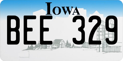 IA license plate BEE329