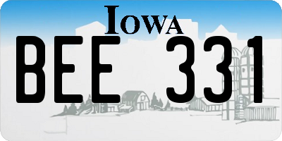 IA license plate BEE331