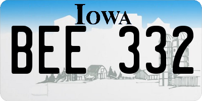 IA license plate BEE332