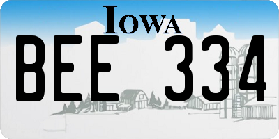 IA license plate BEE334