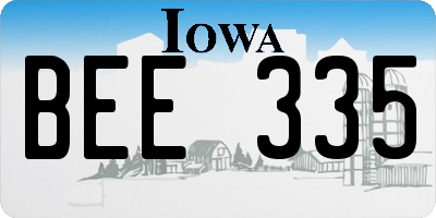 IA license plate BEE335