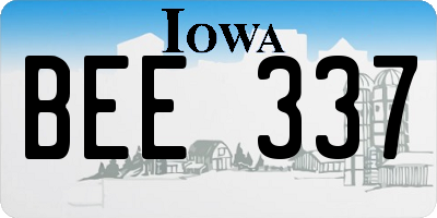 IA license plate BEE337