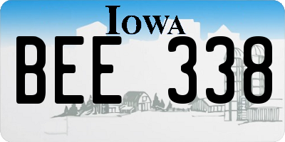 IA license plate BEE338