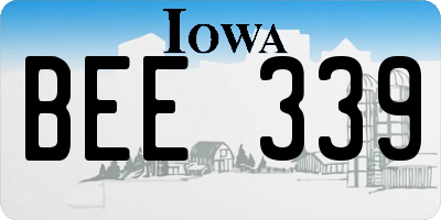 IA license plate BEE339