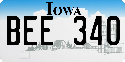IA license plate BEE340