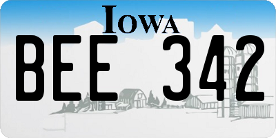 IA license plate BEE342