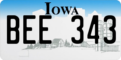 IA license plate BEE343