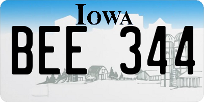 IA license plate BEE344