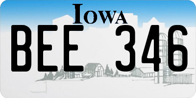 IA license plate BEE346